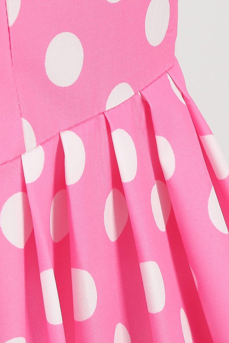Polka Dots Barbie Pink Sleeveless 1950s Dress, Pink / S Polka Dots Barbie Pink Sleeveless 1950s Dress, Pink / S