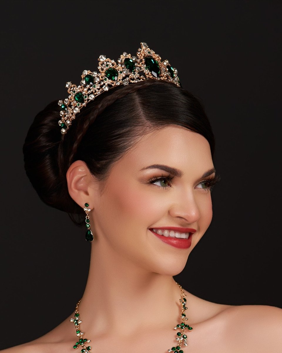 Emerald Tiara in Gold - KissProm