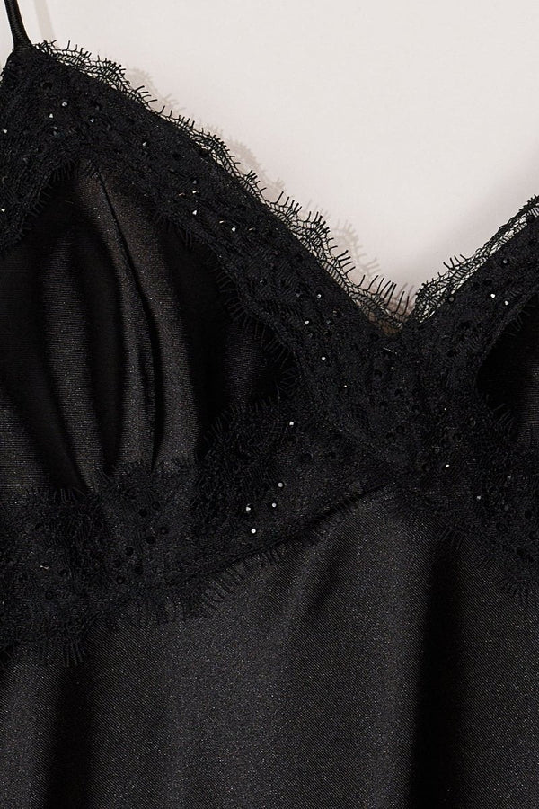 Black Spaghetti Straps Mermaid Satin Backless Prom Dresses With Beading – Prom Dress by KissProm | Available at KissProm