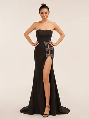 Lemus | Sweetheart Black Mermaid Prom Dress with Bow