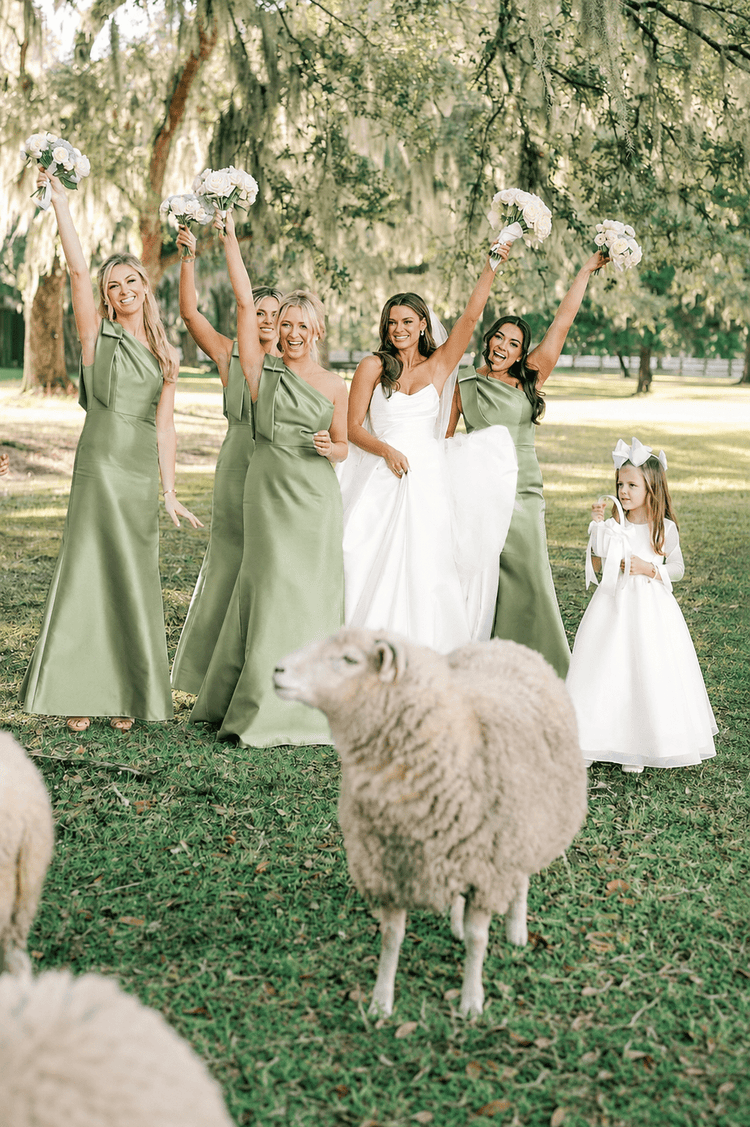 light green bridesmaid dress Dresses line gown features a