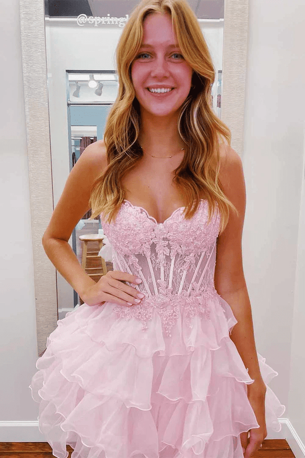 Cute A Line Light Blue Organza Homecoming Dresses – Homecoming Dresses by KissProm | Available at KissProm