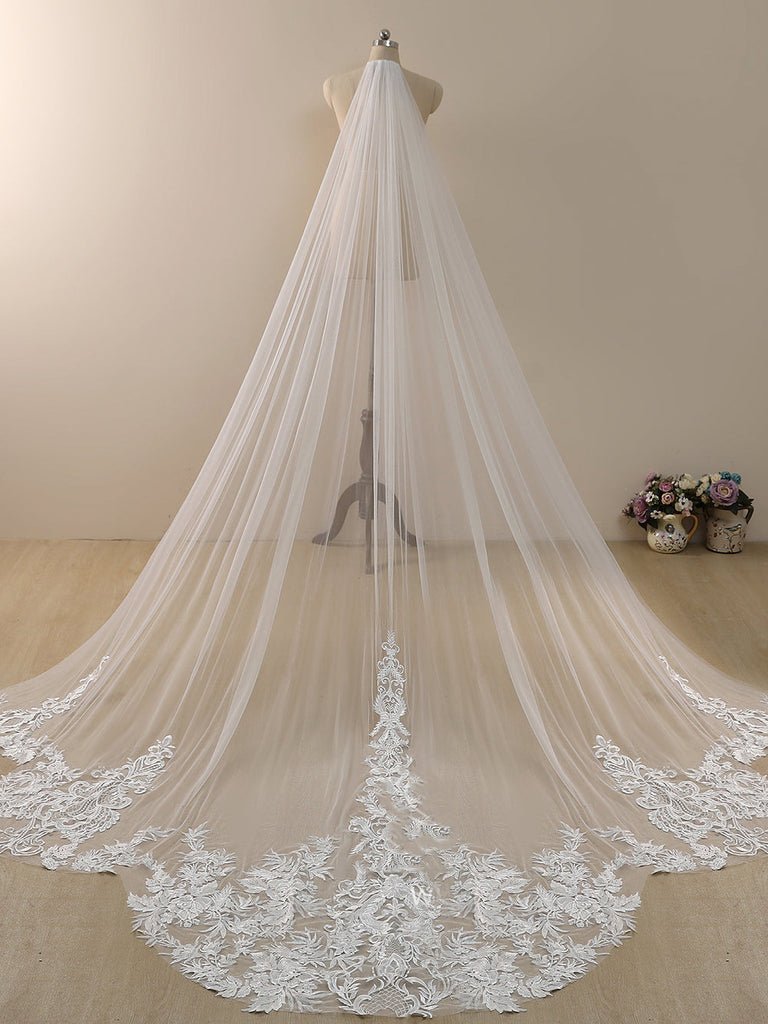 Vintage Lace Cathedral Veil Shaped Bridal Veil Wedding Veil