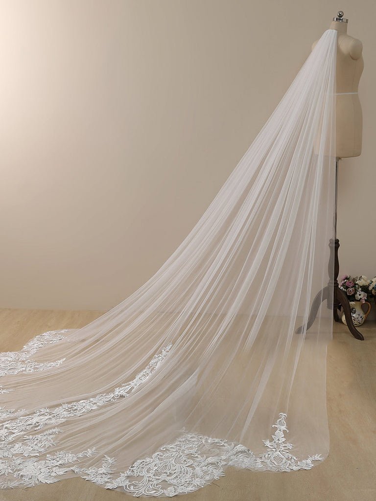 Vintage Lace Cathedral Veil Shaped Bridal Veil Wedding Veil