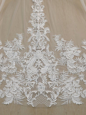 Vintage Lace Cathedral Veil Shaped Bridal Veil Wedding Veil