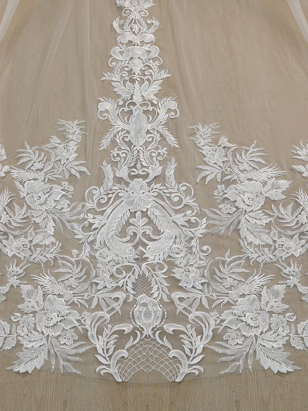 Vintage Lace Cathedral Veil Shaped Bridal Veil Wedding Veil