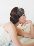 Vintage Ivory Mesh Birdcage Wedding Veils with Tiny Crystals - KissProm