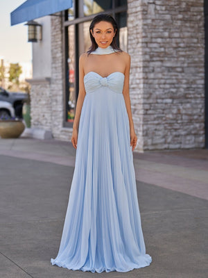 Rodri | A Line Light Pink Strapless Chiffon Long Prom Dress