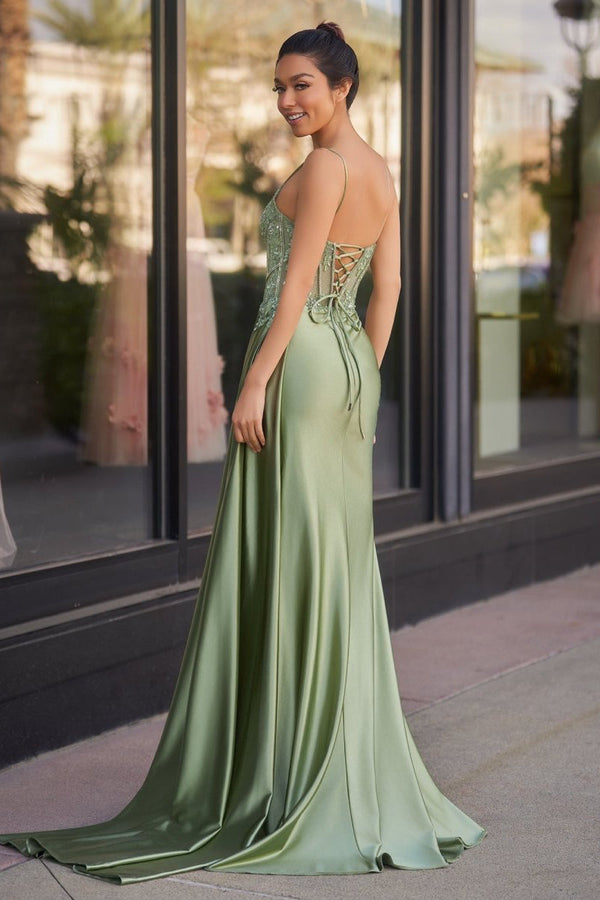 Paddy Silver Mermaid Prom Dress with Appliques & Split