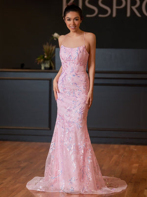 Sylvia |Mermaid Scoop Lace Long Prom Dress