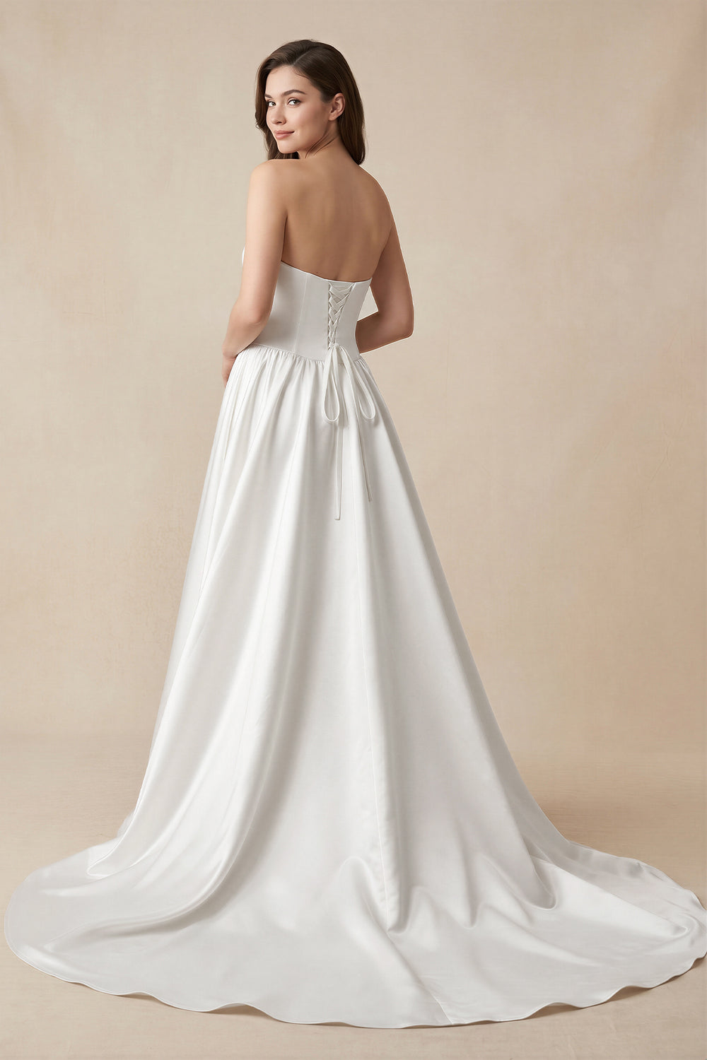 Ball Gown Strapless Satin Wedding Dresses – Wedding Dresses by KissProm | Available at KissProm