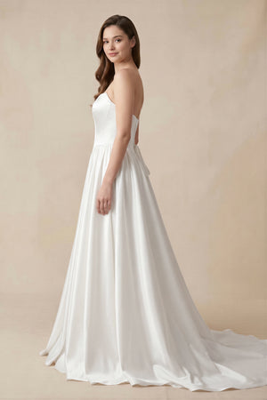 Ball Gown Strapless Satin Wedding Dresses – Wedding Dresses by KissProm | Available at KissProm