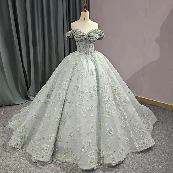 Quinceanera Dress Elegant Grey Quinceanera Dresses Sweetheart Sleeveless Ball Gown Party Dresses - KissProm