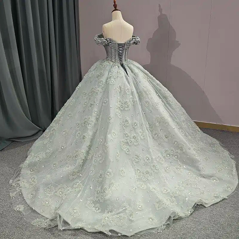 Quinceanera Dress Elegant Grey Quinceanera Dresses Sweetheart Sleevele