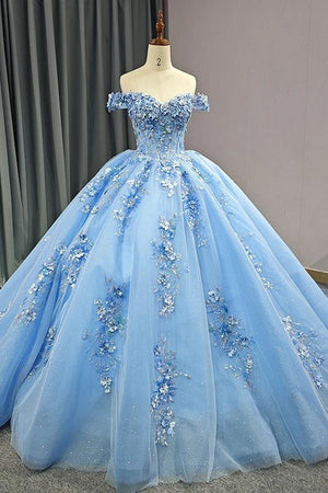 Quinceanera Dress Elegant Sweetheart Off-the-shoulder Appliques Ball Gown – Quinceanera Dress by KissProm | Available at KissProm