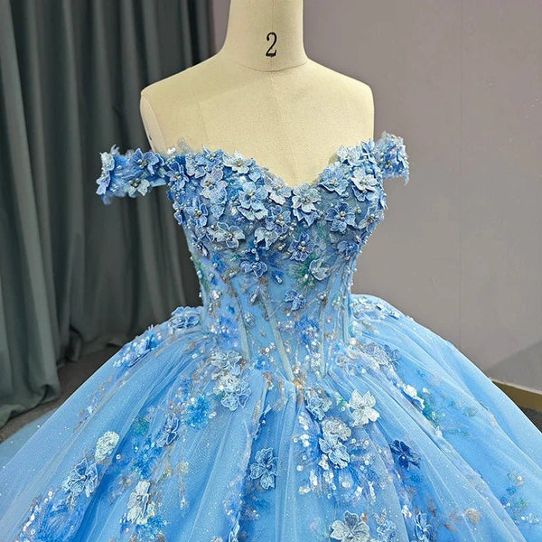Quinceanera Dress Elegant Sweetheart Off-the-shoulder Appliques Ball Gown – Quinceanera Dress by KissProm | Available at KissProm