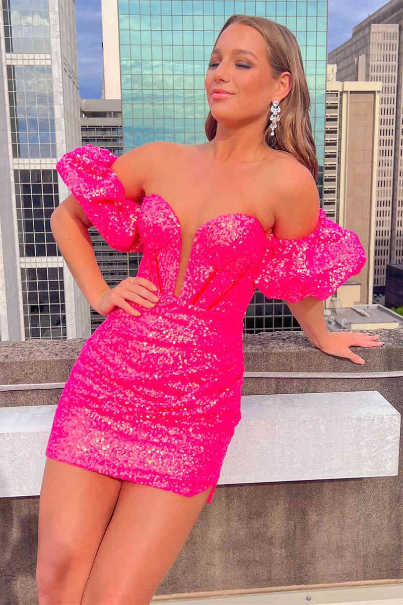 Verity |Bodycon Sweetheart Sequins Homecoming Dress