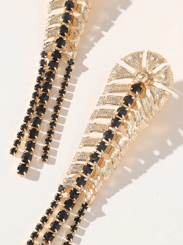 Golden Leaf Tassel Vintage Boho Long Earrings - KissProm