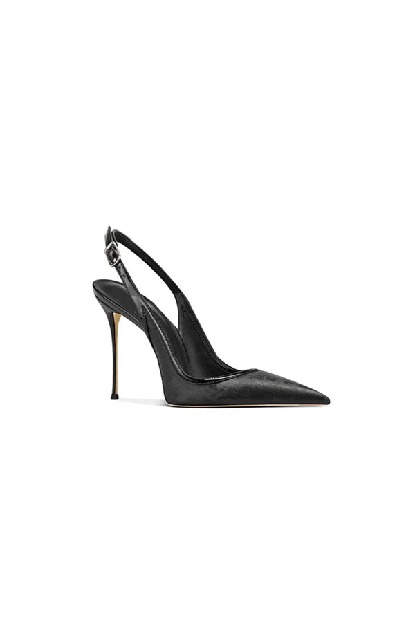 Green Slingback Mid Heel Stiletto Sandals - KissProm