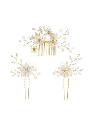 Crystal/Pearl Hair Combs Hair Accessories 3 Pcs - KissProm