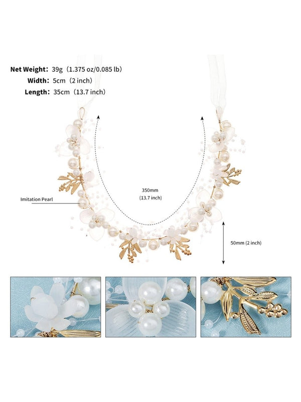 Handmade Beaded Floral Bridal Hair Accessory - KissProm
