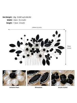 Synthetic Gem Floral Prom Headdress Hair Comb - KissProm