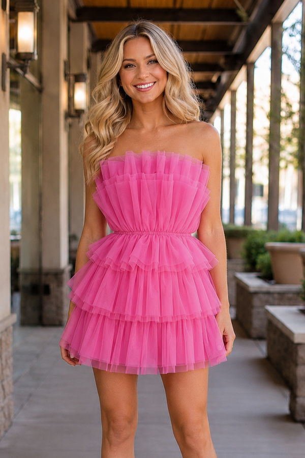 A Line Strapless Short Homecoming Dress - Kissprom