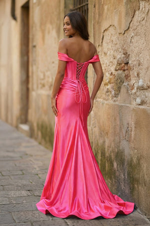 Off the Shoulder Royal Blue Prom Dress with Train - KISSPROM PROM DRESSES