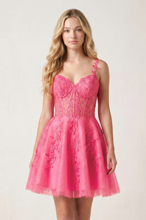 Mint A Line Sweetheart Appliques Corset Homecoming Dresses
