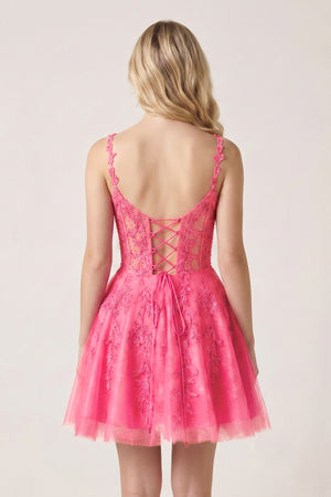 Mint A Line Sweetheart Appliques Corset Homecoming Dresses