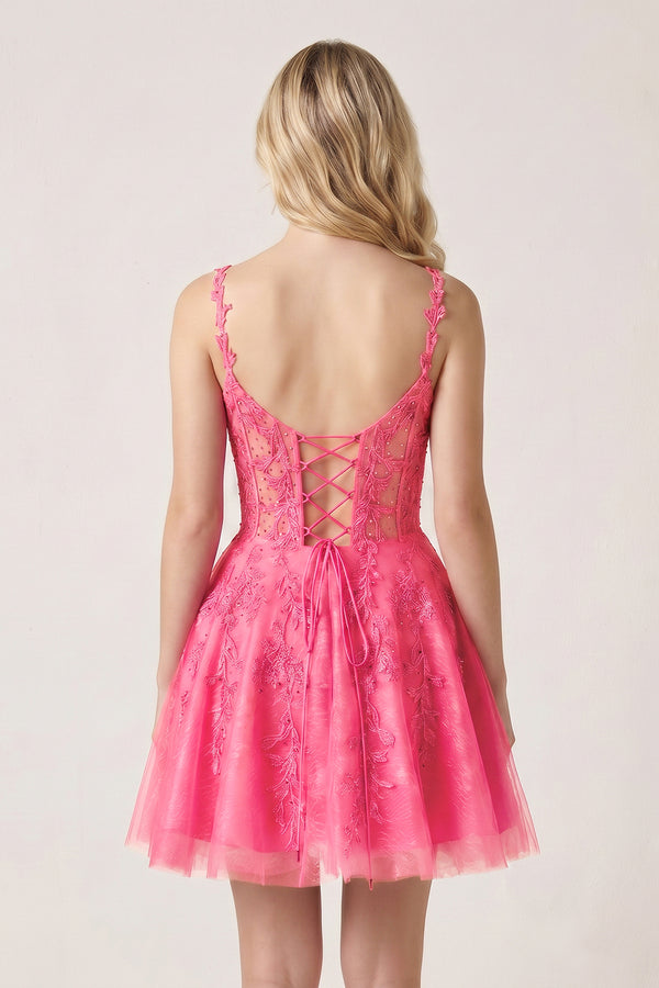 Mint A Line Sweetheart Appliques Corset Homecoming Dresses