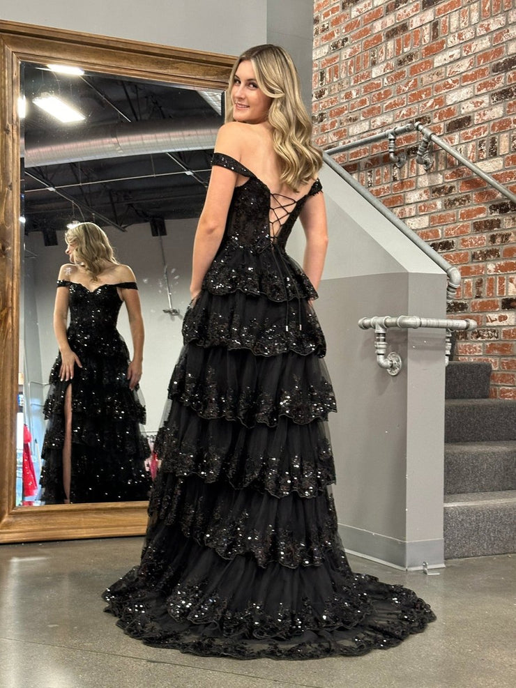 A-Line/Princess Corset Square Neck Short Prom Dresses with Tiered Ruffles