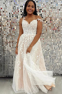 Mariana |A-line Sweetheart Lace Tulle Prom Dress with Slit