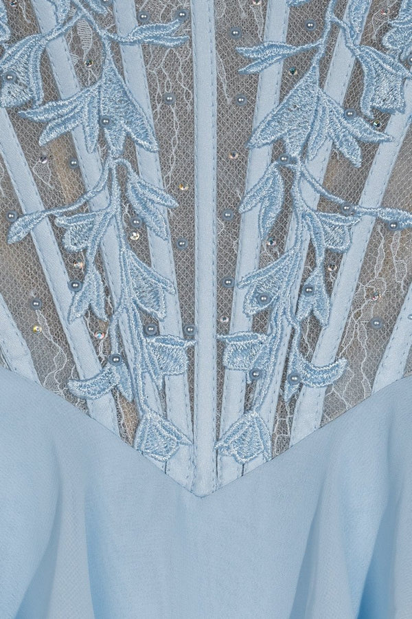 Sky Blue - Sweetheart A Line Chiffon Ruffled Prom Dresses With Appliques – Prom Dress by KissProm | Available at KissProm