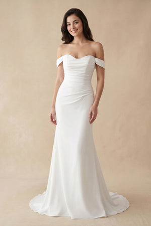 Elegant Mermaid Off the Shoulder Elastic Long Wedding Dresses