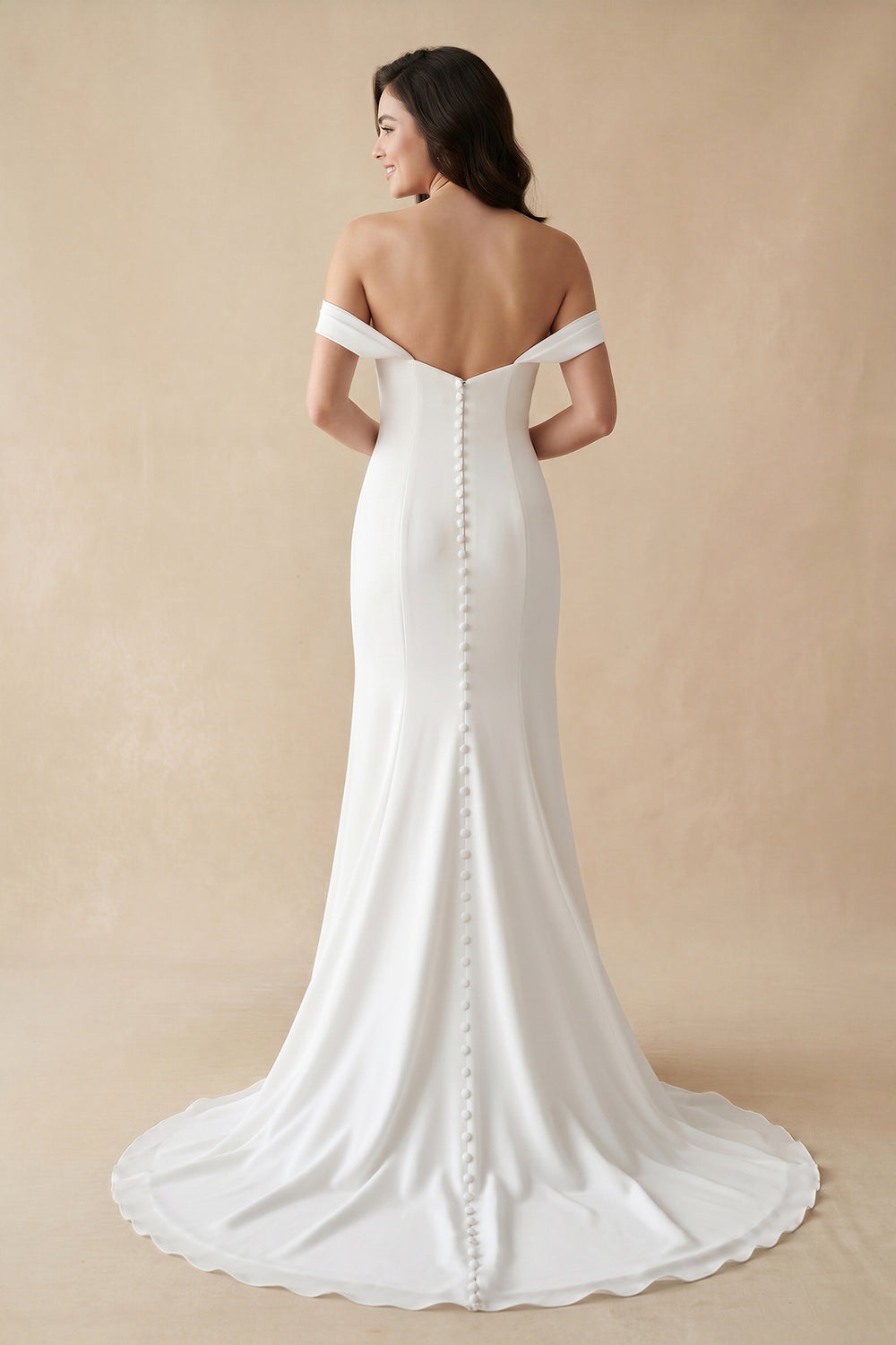 Elegant Mermaid Off the Shoulder Elastic Long Wedding Dresses