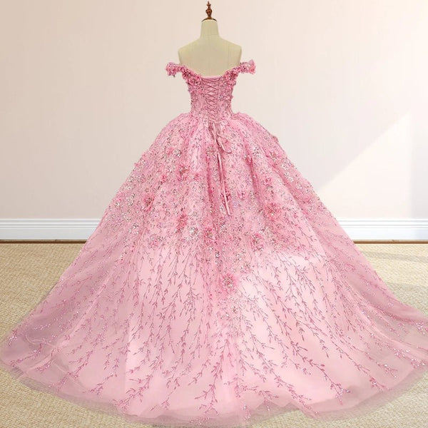 Iraiz |   Luxury A Line Appliques Off the Shoulder Sweet Quinceanera Dresses with Beading