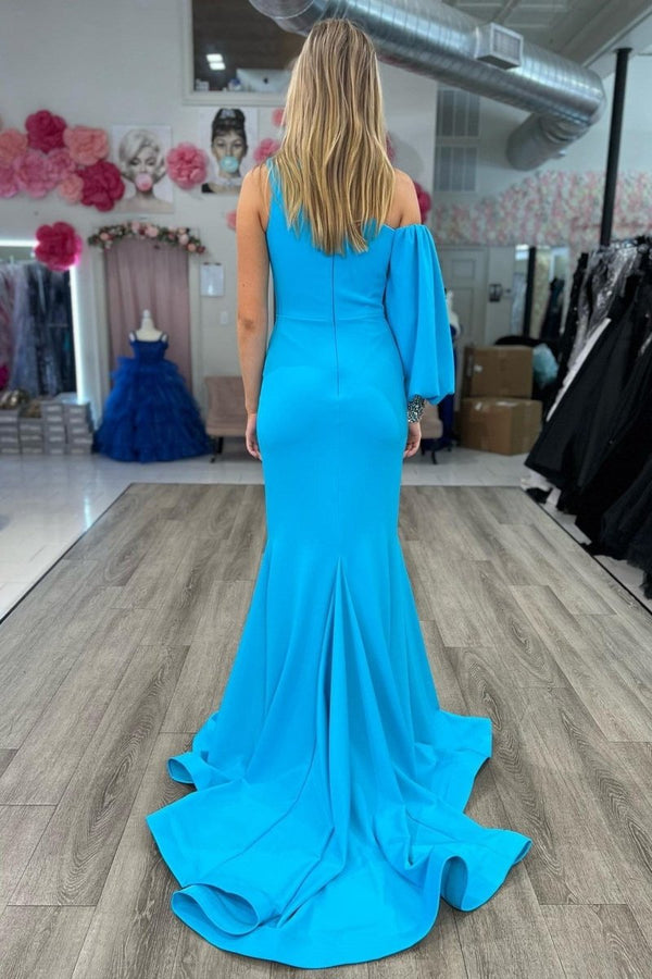 Asymmetrical Cobalt Blue Mermaid Long Formal Dress with Slit Asymmetrical Cobalt Blue Mermaid Long Formal Dress with Slit