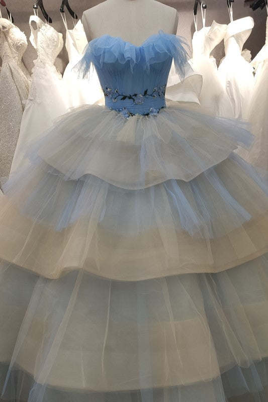 Novelty Elegant Quinceanera Dress White Ruffles Strapless Ball Gown Evening Dress
