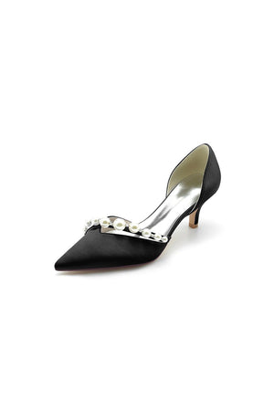 Pearl Pointed Toe Stiletto Heels - KissProm