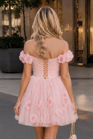 Lilac Corset Strapless Short Tulle Homecoming Dress - Kissprom