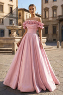 Burgundy Strapless Satin Long Prom Dress, A-Line Evening Party Dress - KISSPROM PROM DRESSES