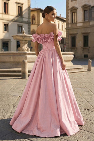 Burgundy Strapless Satin Long Prom Dress, A-Line Evening Party Dress - KISSPROM PROM DRESSES
