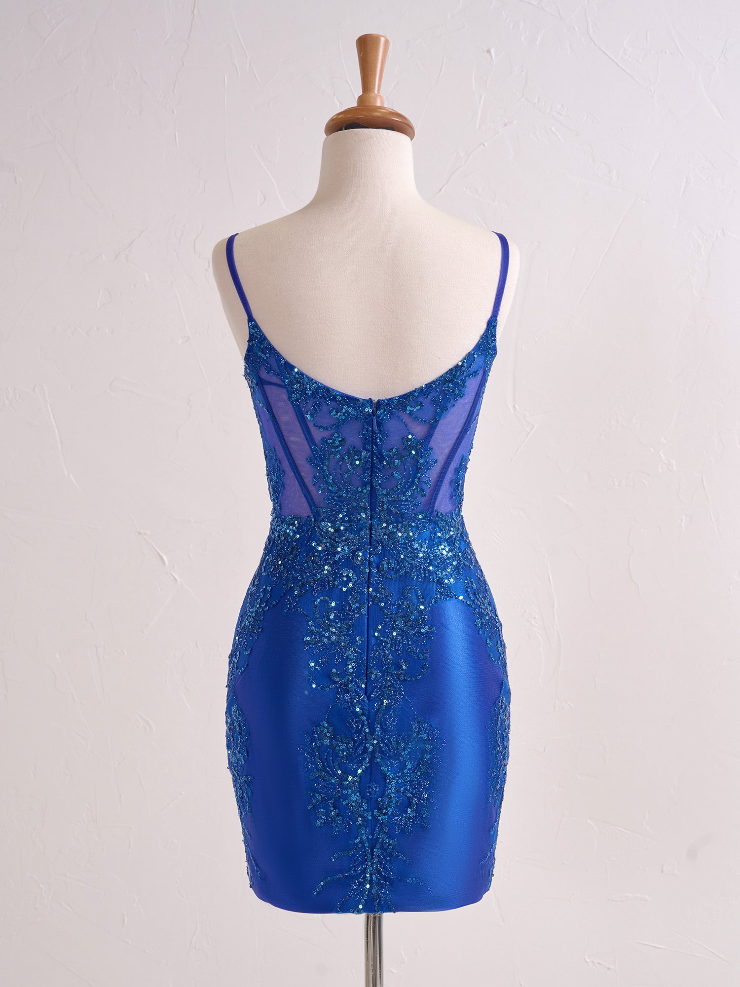 Lacey | Sheer Corset Short Sequin Prom Dress