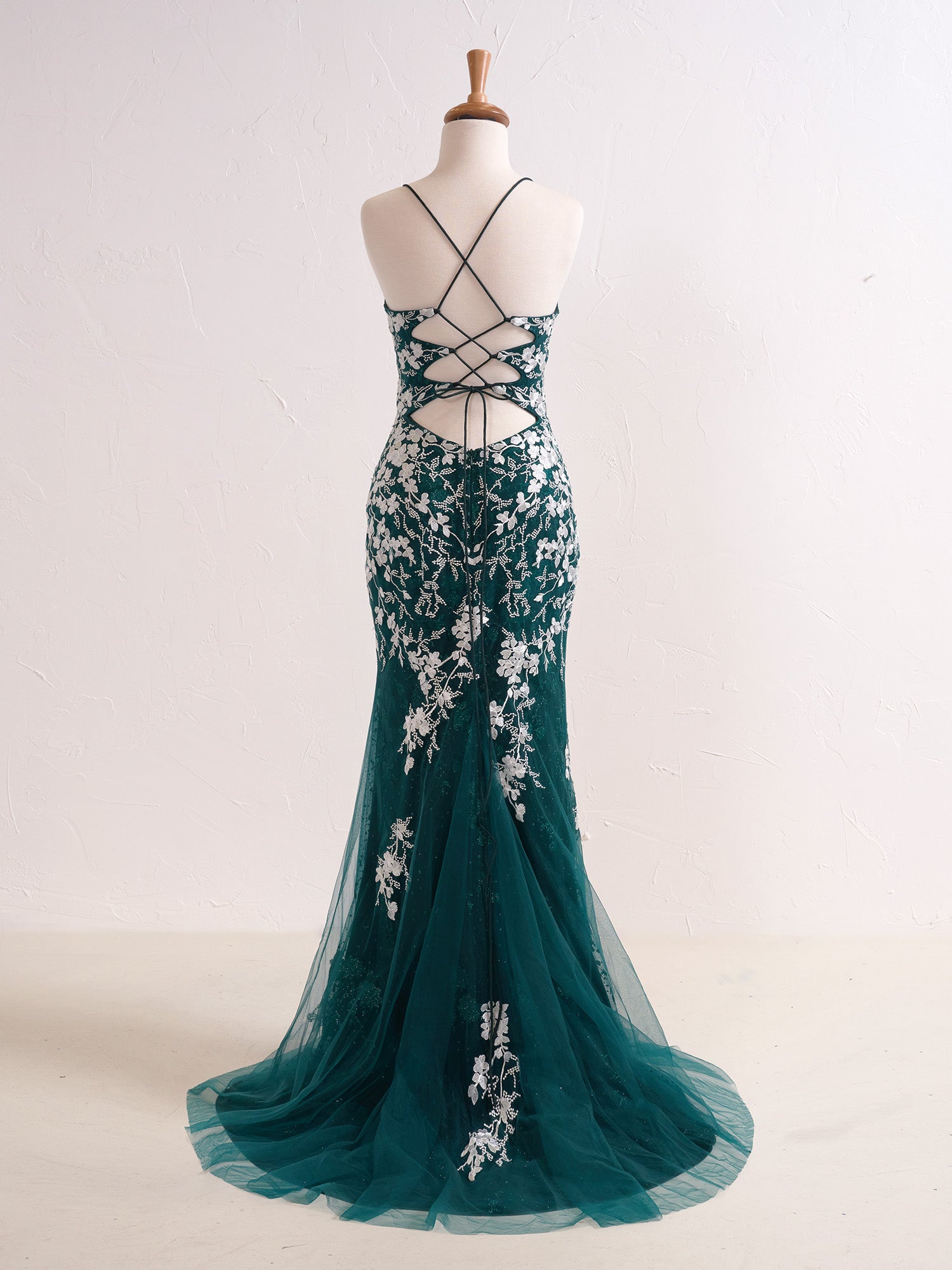Elizabell | Mermaid V Neck Long Prom Dress with Appliques Beading