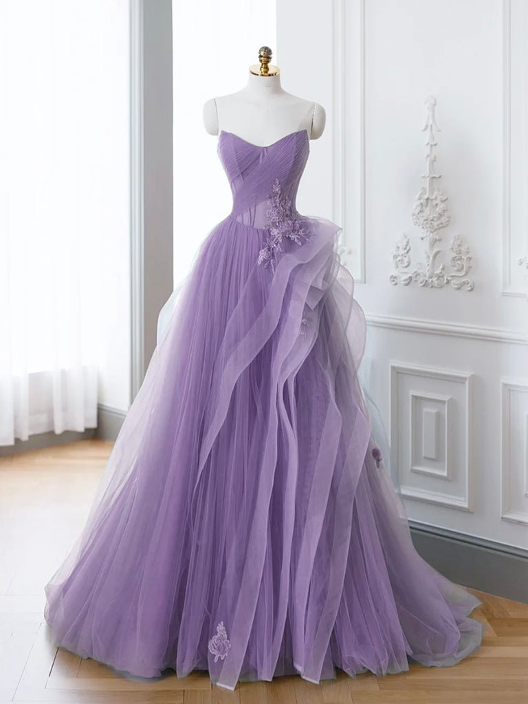 Green A-Line Off Shoulder Long Prom Dress Lace Long Evening Dress Purple / 0 Green A-Line Off Shoulder Long Prom Dress Lace Long Evening Dress Purple / 0
