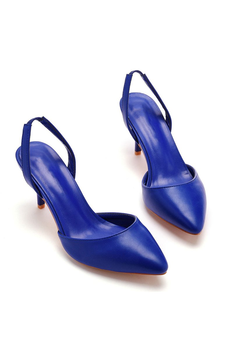 Simple Elegant Pointed Toe Stiletto Slingback High Heels - KissProm