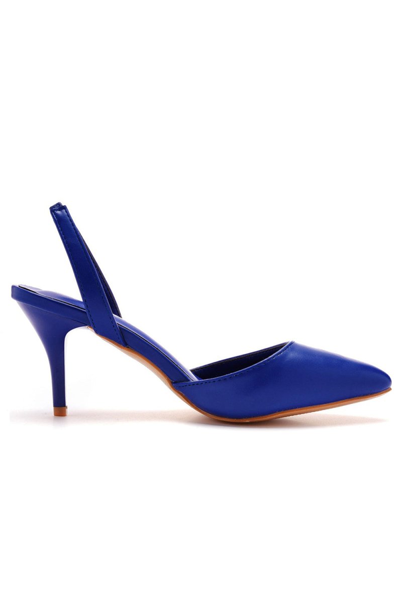 Simple Elegant Pointed Toe Stiletto Slingback High Heels - KissProm