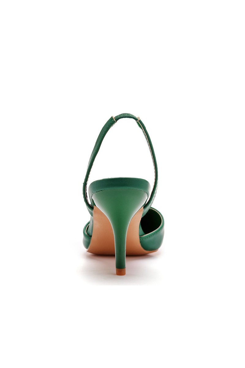Simple Elegant Pointed Toe Stiletto Slingback High Heels - KissProm
