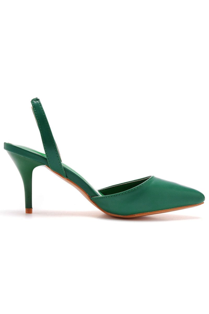 Simple Elegant Pointed Toe Stiletto Slingback High Heels - KissProm